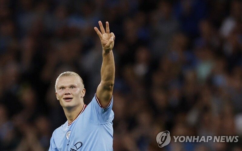 '또 해트트릭' 홀란, 벌써 9골…EPL 개막 5경기 최다득점 신기록