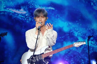 Photos of Kim Jae-hwan during media show case for fifth mini album "Empty Dream"