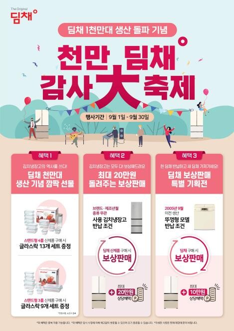 [게시판] 위니아, 딤채 1천만 대 생산 기념 '감사 대축제'