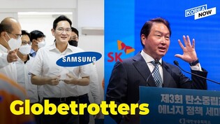 Leaders of S. Korea’s top conglomerates Samsung and SK travel around the world on business