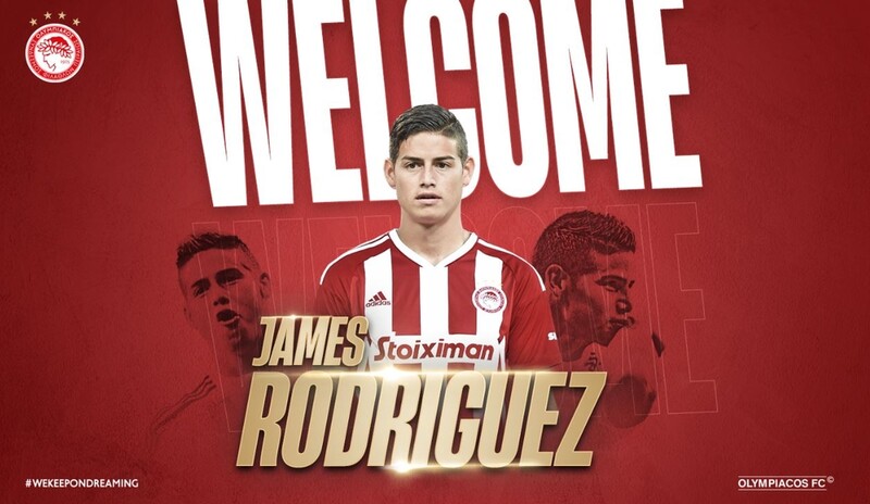 'WC 득점왕' 로드리게스, 올림피아코스서 '황-황 듀오'와 한솥밥