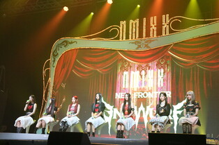 Group photos, Question and Answer and point dance demonstration session during media showcase of NMIXX upcoming second single 'ENTWURF'