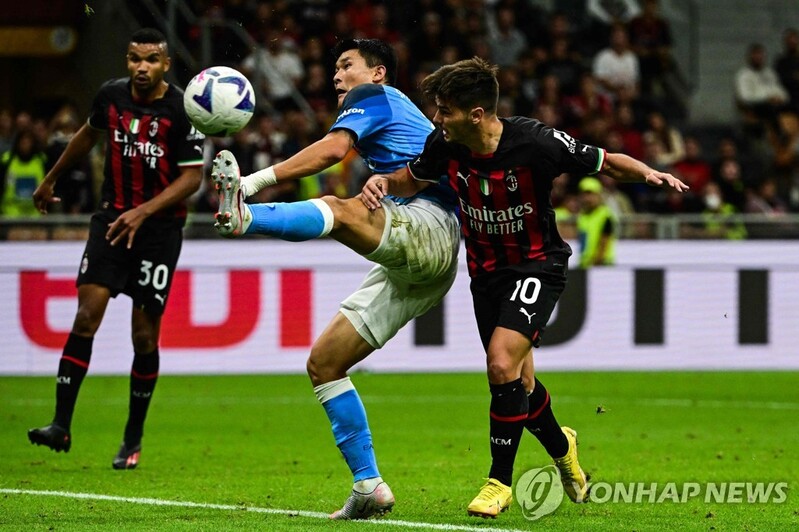 '김민재 풀타임' 나폴리, AC밀란 2-1 제압…세리에A 선두 수성