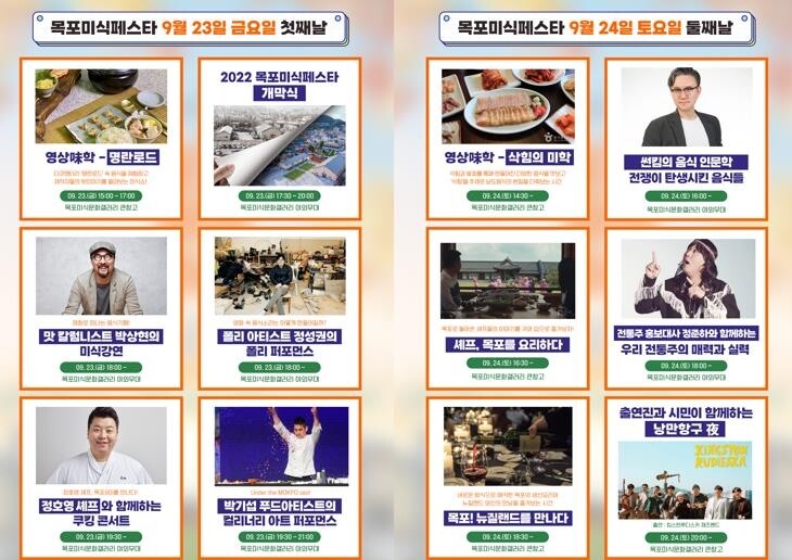 '오감으로 즐기는 미식페스타'…목포서 23~24일 개최