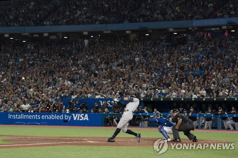 MLB 에런 저지, 마침내 61호포…61년 만에 AL 최다 홈런 타이