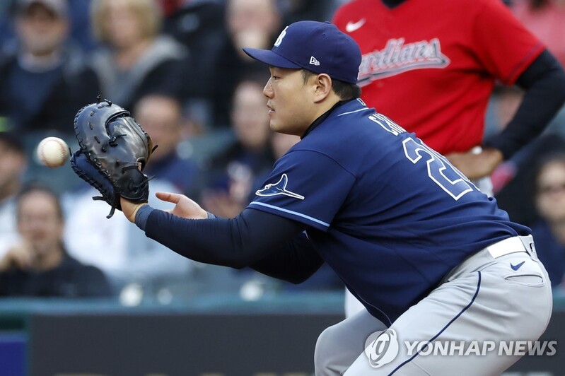 역전 만루 찬스에서 삼진…최지만, 4타수 무안타 침묵