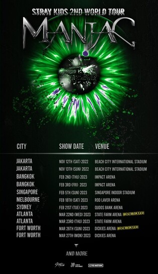 Stray Kids reveals additional venues for 'Stray Kids 2nd World Tour MANIAC'