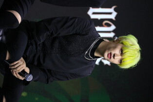 Photos of boy group Kingdom during media showcase for fifth mini album 'History Of Kingdom : Part Ⅴ. Louis'... Q&A and Point dance moves