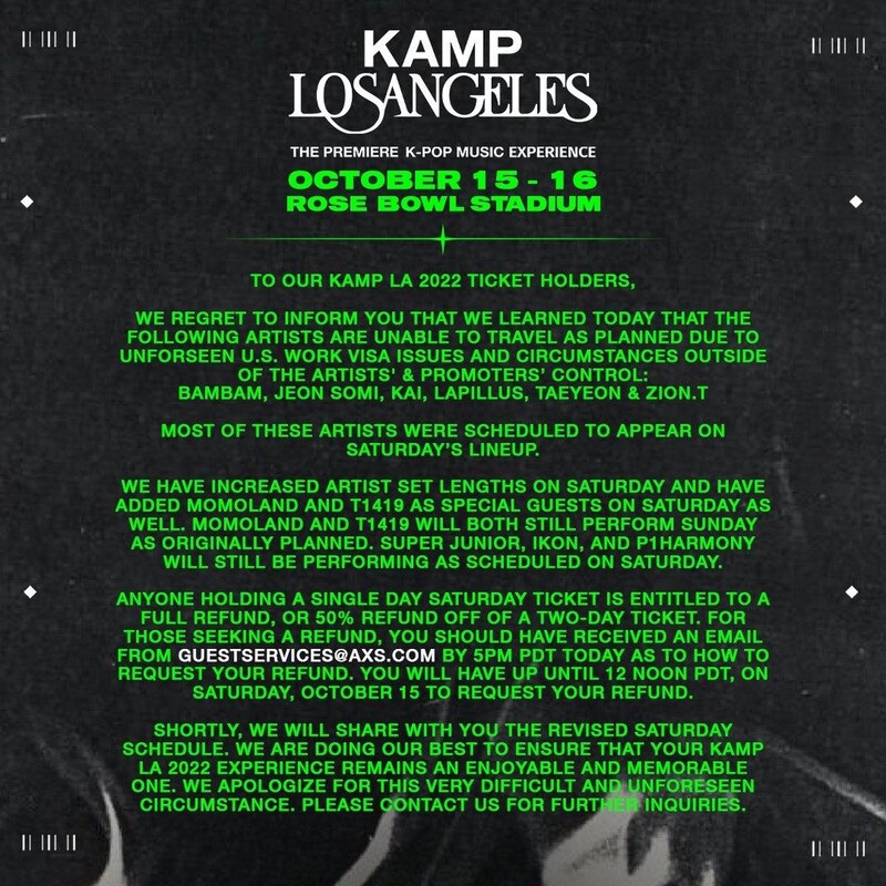 K-pop concert in L.A. disrupted by lineup changes