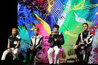 Boy group TFN performing and talking at media showcase for mini album "BEFORE SUNRISE Part. 4