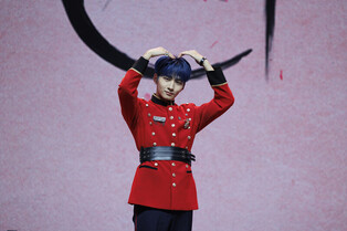 Photos of Yewang, Jeff, Ayden, and Baekseung during online media showcase for fourth EP 'Puppy Love'