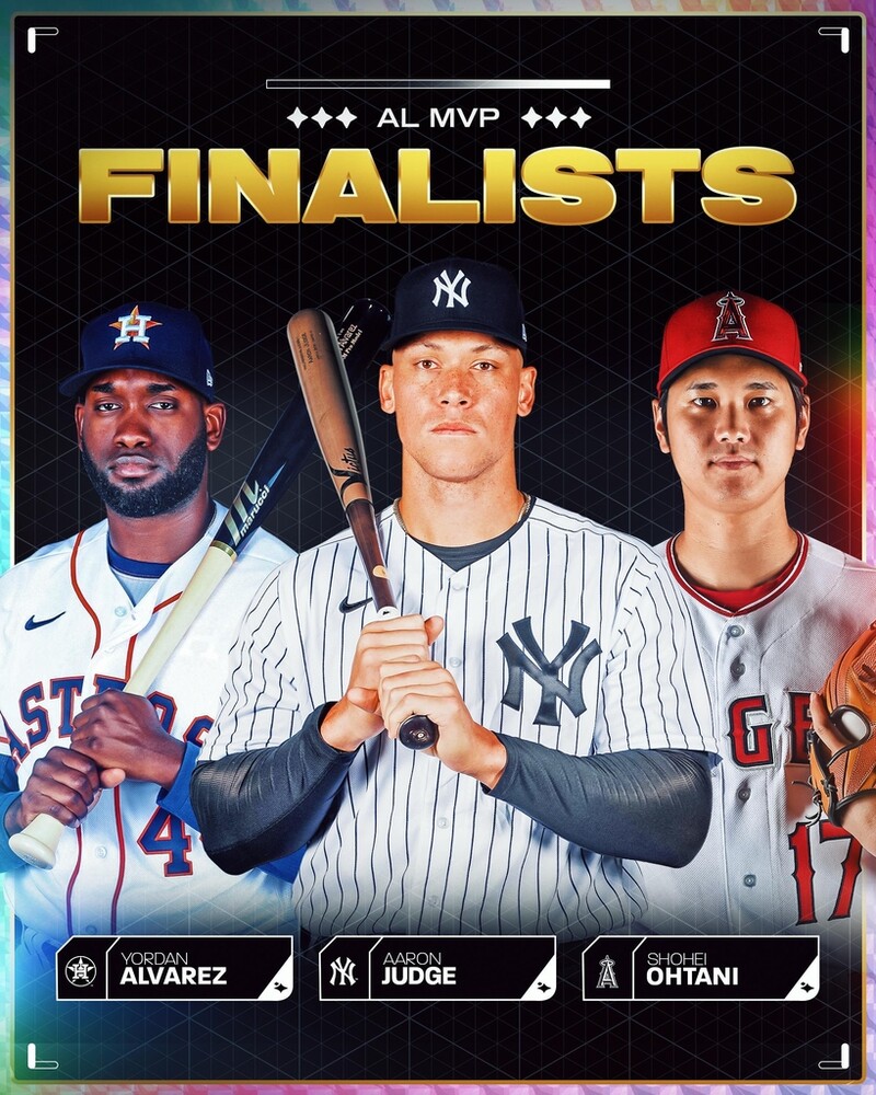 '홈런왕' 저지·'투타 겸업' 오타니, MLB AL MVP 최종 후보