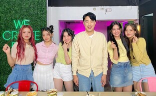 Photo of K-pop girl group Lapillus with Ryan Bang drops