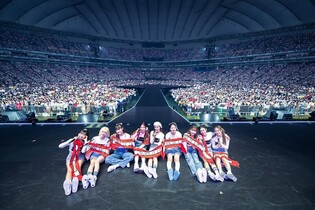 Photos of girl group NiziU during 'NiziU Live with U 2022 'Burn it Up'' held in Tokyo dome