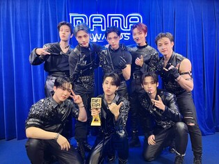 Photo of boy group Stray Kids who won three crowns at 2022 MAMA Awards