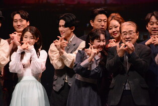 Group photo session from press call of upcoming play 'The Seagull'