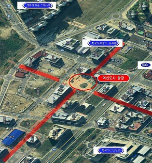 음성군 맹동면 혁신도시 광장에 테마거리 조성