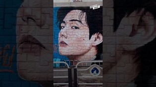 Murals of BTS adorn walls of an elementary school in Gunsan