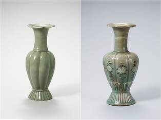 비슷해 보여도 제작법은 각각…청자 참외 모양병 어떻게 다를까