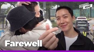 BTS members hold back tears as they send j-hope off to military