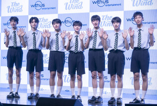 Individual and group photos of 'The Wind' during debut media showcase