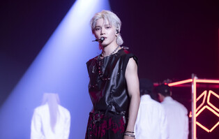 Performance photos of Taeyong during media showcase of 'Shalala'