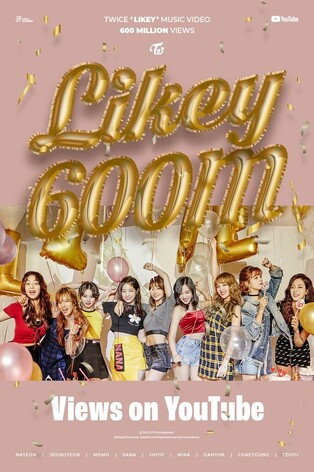 TWICE's 'Likey' becomes third music video to surpass 600 mln views