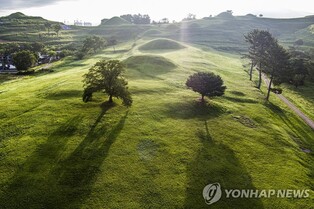 유네스코 세계유산 등재 앞둔 함안 말이산 고분군, 드론 방재