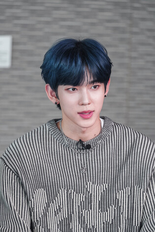 Photos of K-pop boy group LUN8 during interview