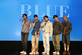 Group photos from XEED's 'BLUE' comeback media showcase