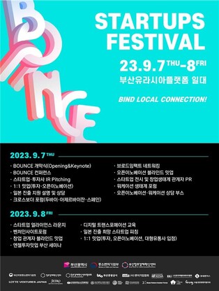 부산 스타트업 축제 '바운스 2023' 개막…30여 개 투자사 참여