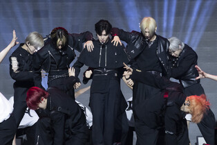 Performance photo of EPEX during media showcase of 'Prelude of Anxiety Chapter 2 : Can We Surrender?'