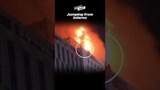 People jumping to an adjacent building to escape the inferno #shorts