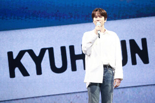 Photos of Kyuhyun during media showcase of 'Restart'