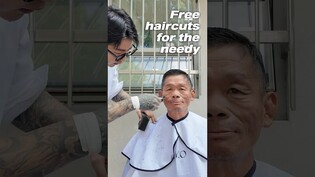 Free haircuts for the needy #shorts #free #haircut
