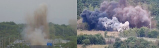 N. Korea blows up parts of inter-Korean roads