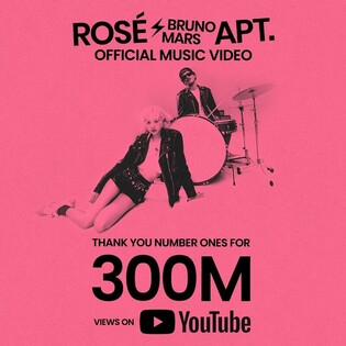 로제 '아파트' 뮤비 3억뷰…K팝 솔로 최단 기록