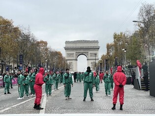 Fans reenact 'Squid Game' scenes in Paris ahead of Season 2 premiere