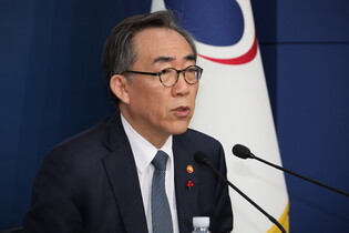 Foreign minister during press briefing