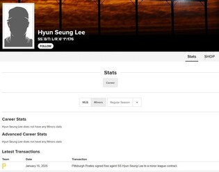 '16세' 내야수 이현승, MLB 피츠버그 입단…"장타력 기대"