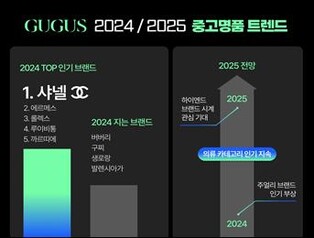 구구스 "중고명품 1위 샤넬 작년 거래액 10% 감소"