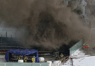 Smoke rising from fire at national museum