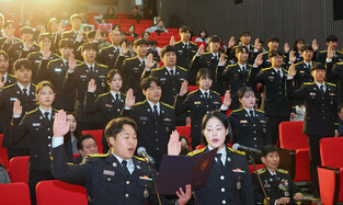 Newly commissioned firefighters