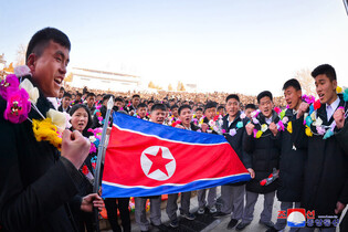 Middle school graduates in Pyongyang