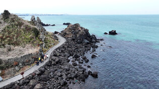 Strolling along beach