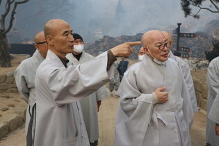 Wildfire-ravaged Buddhist temple