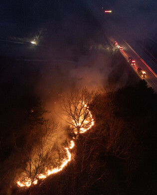 Wildfire in southeastern region