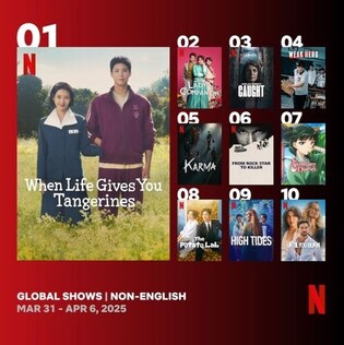 'When Life Gives You Tangerines' reclaims No. 1 spot on Netflix's weekly chart