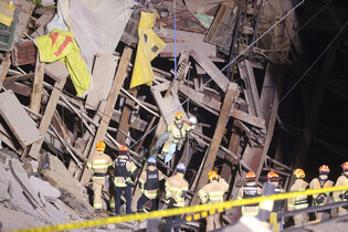 Worker rescued from subway construction site collapse