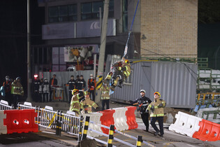 Worker rescued from subway construction site collapse